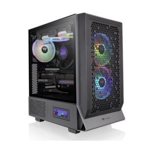 ThermalTake Ceres 300 TG ARGB with 2x140mm ARGB and 1X140mm Non-RGB Fans - Black  (CA-1Y2-00M1WN-00)
