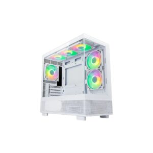 Tecware Infinity M Dual Tempered Glass with 3x120mm Omni Link ARGB Fans- White