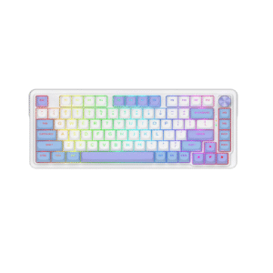 Redragon K673WBP-RGB-MAX Ucal Max 81-keys Wireless 75% Tri-mode Connectivity Mechanical Keyboard (White+Blue+Purple)