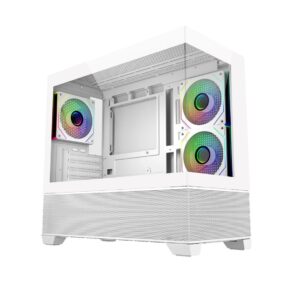 Cooler Master Elite 490 Tempered Glass MATX Case - White