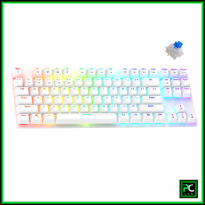 Fantech MK856 MaxFit87 TKL 87-Keys RGB Mechanical Gaming Keyboard- White- Blue Switch