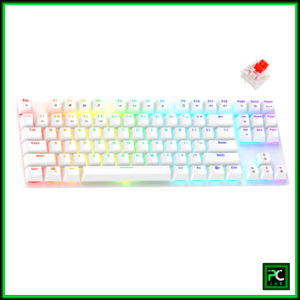 Fantech MK856 MaxFit87 TKL 87-Keys RGB Mechanical Gaming Keyboard- White- Red Switch